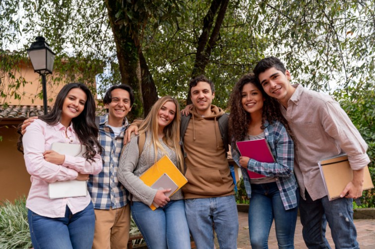 happy students ready for IELTS class
